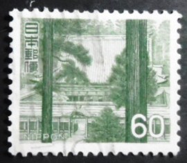 Selo postal do Japão de 1966 Central Hall of Enryaku Temple on Hiei-san