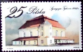 Selo postal da Polônia de 1984 Tykocin Synagogue