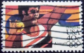 Selo postal dos Estados Unidos de 1984 Olympics 84 Shot Put