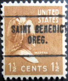 Selo postal dos Estados Unidos de 1938 Martha Washington