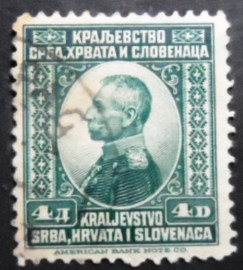 Selo postal da Eslovênia de 1921 King Peter I