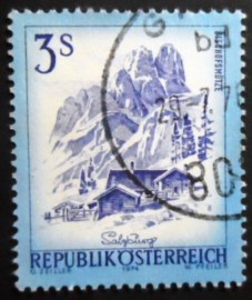 Selo postal da Áustria de 1974 Bischofsmütze im Dachsteinmassiv
