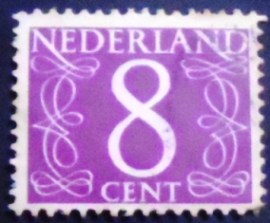 Selo postal da Holanda de 1962 Numeral Fluorescent 8