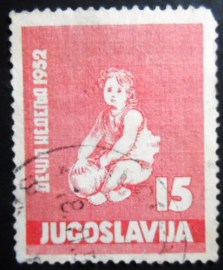 Selo postal da Iugoslávia de 1952 Children with ball