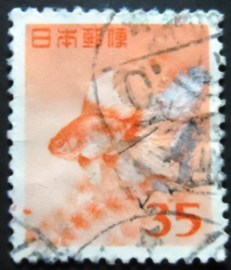 Selo postal do Japão de 1952 Goldfish