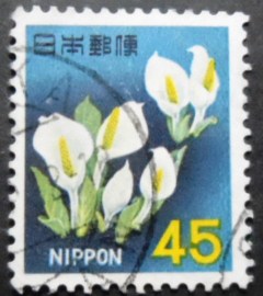 Selo postal do Japão de 1967 Asian Skunk Cabbage