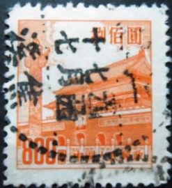Selo postal da China de 1954 Gate of Heavenly Peace
