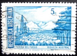 Selo postal da Argentina de 1971 Tierra del Fuego