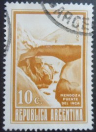 Selo postal da Argentina de 1972 Inca Bridge