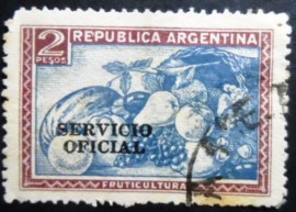 Selo postal Argentina 1945 Fruits ovpt
