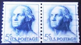 Par de selos postais dos Estados Unidos de 1962 George Washington xC