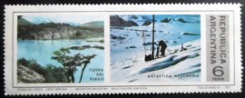Selo postal da Argentina de 1975 Tierra del Fuego