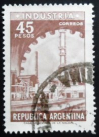 Selo postal da Argentina de 1966 Industry photogravure