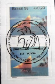 Par de selos do Brasil de 1996 Jangada