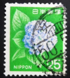 Selo postal do Japão de 1972 Hydrangea