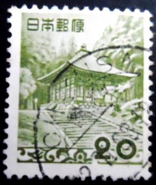 Selo postal do Japão de 1954 Konjiki-dō of the Chūson-ji Temple