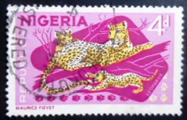 Selo postal da Nigéria de 1969 Leopards