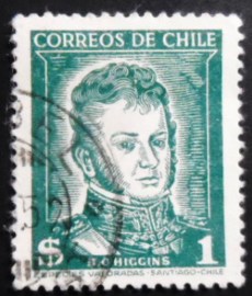 Selo postal do Chile de 1952 Bernardo O’Higgins 1