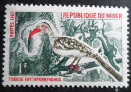 Selo postal do Niger de 1967 Northern Red-billed Hornbill