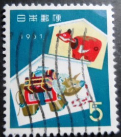 Selo postal do Japão de 1960 Year of the Bull