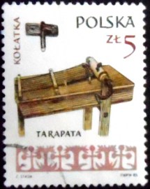 Selo postal da Polônia de 1985 Wooden Rattle