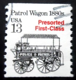 Selo postal Estados Unidos de 1988 Police Patrol Wagon 1880s