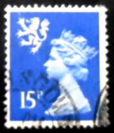 Selo postal da Escócia de 1980 Queen Elizabeth II 15p Machin Portrait