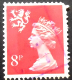 Selo postal da Escócia de 1974 Queen Elizabeth II 8p Machin Portrait