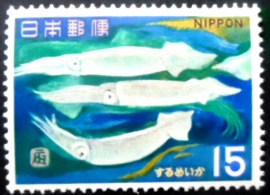 Selo postal do Japão de 1967 Japanese Flying Squid