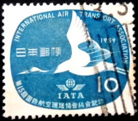 Selo postal do Japão de 1959 Air Transport Association Meetin