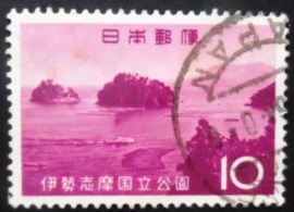 Selo postal do Japão de 1964 View of Toba
