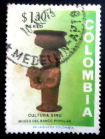 Selo postal da Colômbia de 1973 Sinú Culture