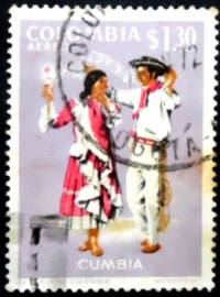 Selo postal da Colômbia de 1971 Cumbia