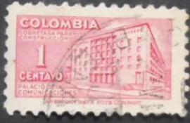 Selo postal da Colômbia de 1949 Ministry of Post and Telegraphs Building 1