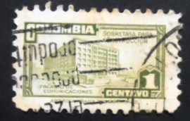 Selo postal da Colômbia de 1947 Ministry of Post and Telegraphs Building 1
