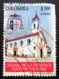 Selo postal da Colômbia de 1964 Church la Veracruz by Bogota