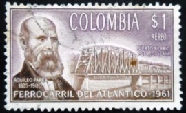Selo postal da Colômbia de 1962 Aquileo Parra