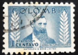 Selo postal da Colômbia de 1952 Ezequiel Uricoechea Rodríguez