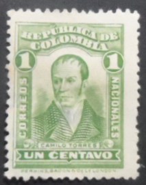 Selo postal da Colômbia de 1917 Camilo Torres