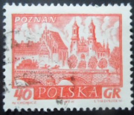 Selo postal da Polônia de 1960 Poznan