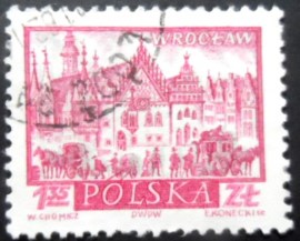 Selo postal da Polônia de 1960 Wroclaw