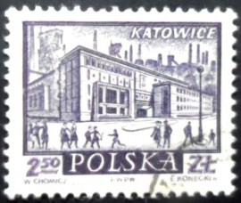 Selo postal da Polônia de 1960 Katowice