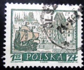 Selo postal da Polônia de 1960 Gdansk