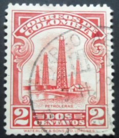 Selo postal da Colômbia de 1932 Oil Wells