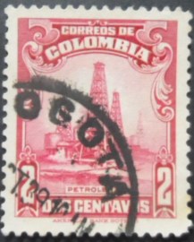 Selo postal da Colômbia de 1939 Oil Wells 2