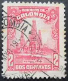 Selo postal da Colômbia de 1944 Oil Wells 2