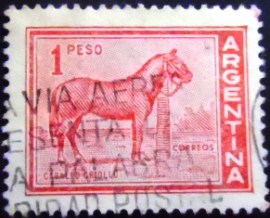 Selo postal da Argentina de 1959 Horse
