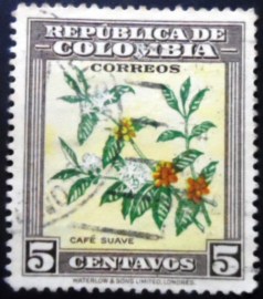 Selo postal da Colômbia de 1947 Coffee