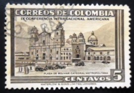 Selo postal da Colômbia de 1948 Metropolitan Cathedral