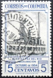 Selo postal da Colômbia de 1954 Paz del Rio Steel Mill